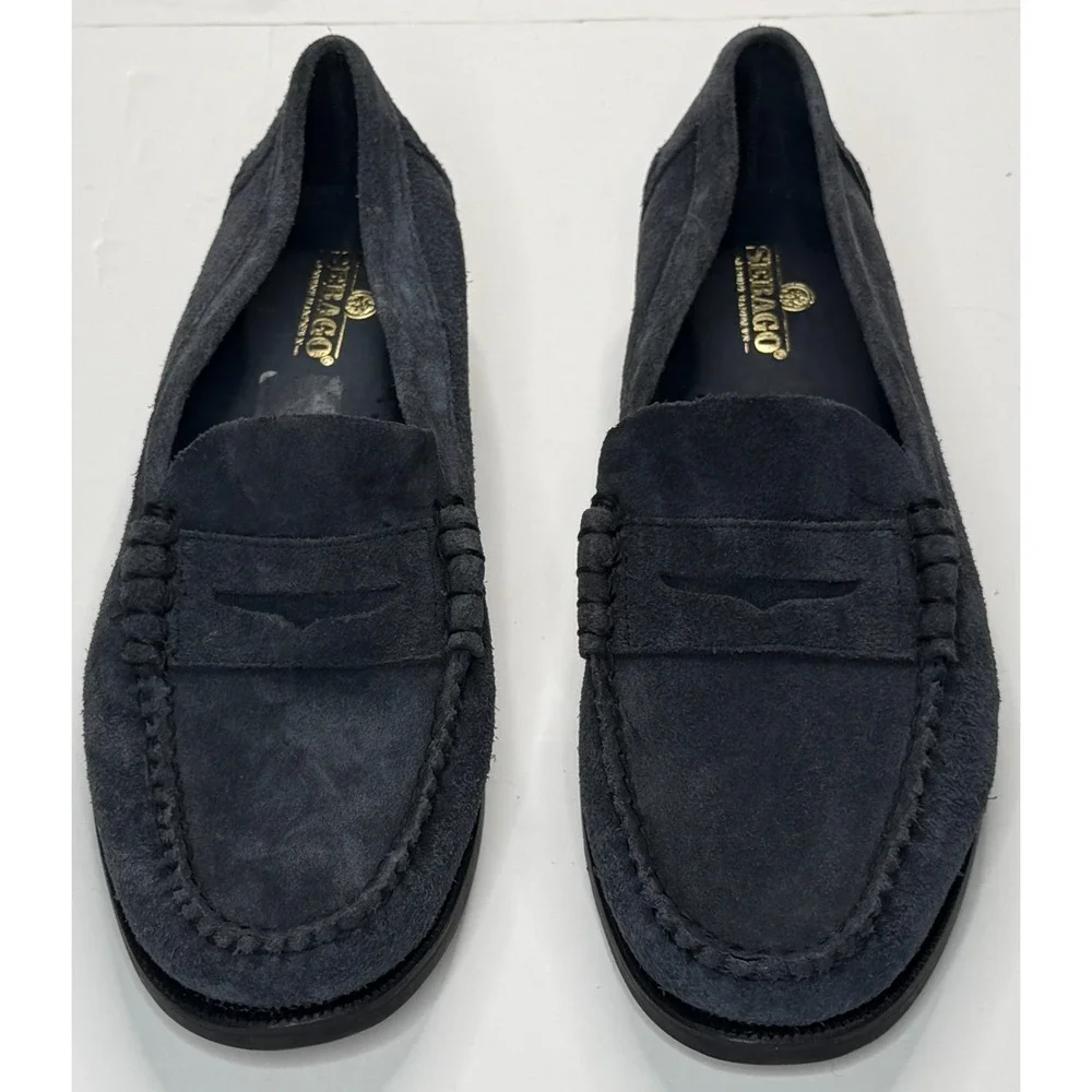 Sebago Classic Dan Flesh‎ Out Men's Gray Suede Penny Loafers Size 12.5 R